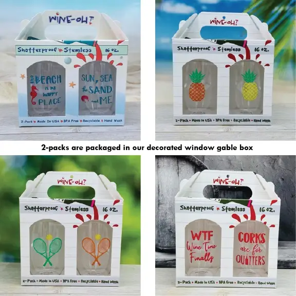 BLITZENED Unbreakable PLASTIC Stemless Wine Glasses | Clara Rose