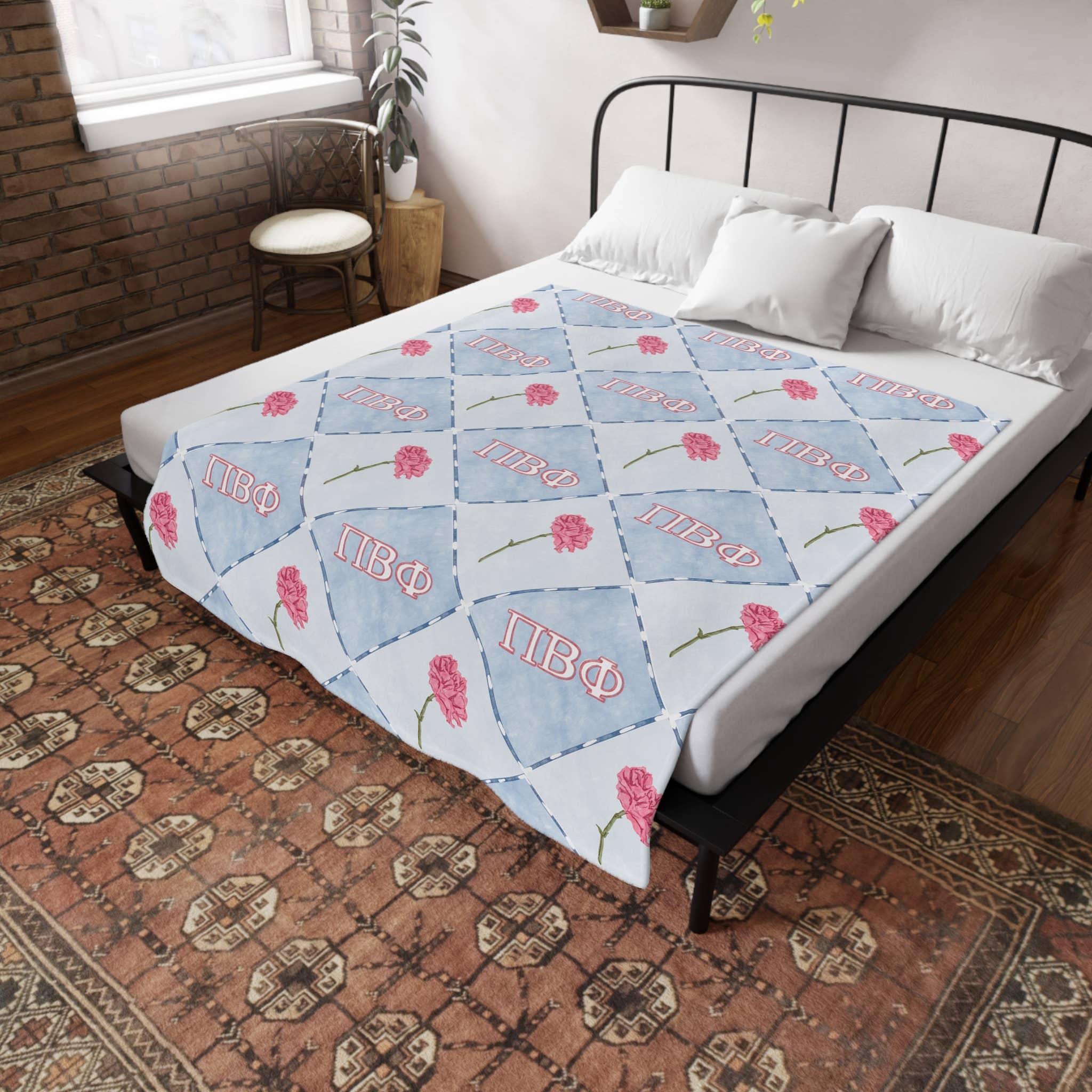 Pi Beta Phi Flannel Fleece Blanket - Thumbnail 5
