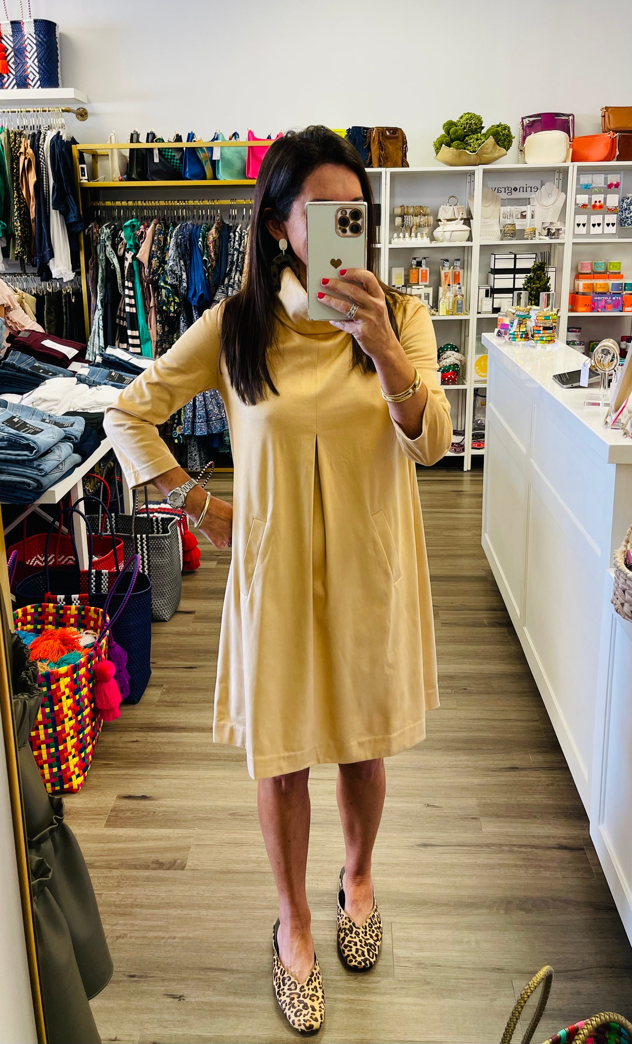 Tyler Boe Suede Kim Dress Biscuit CLARA ROSE BOUTIQUE