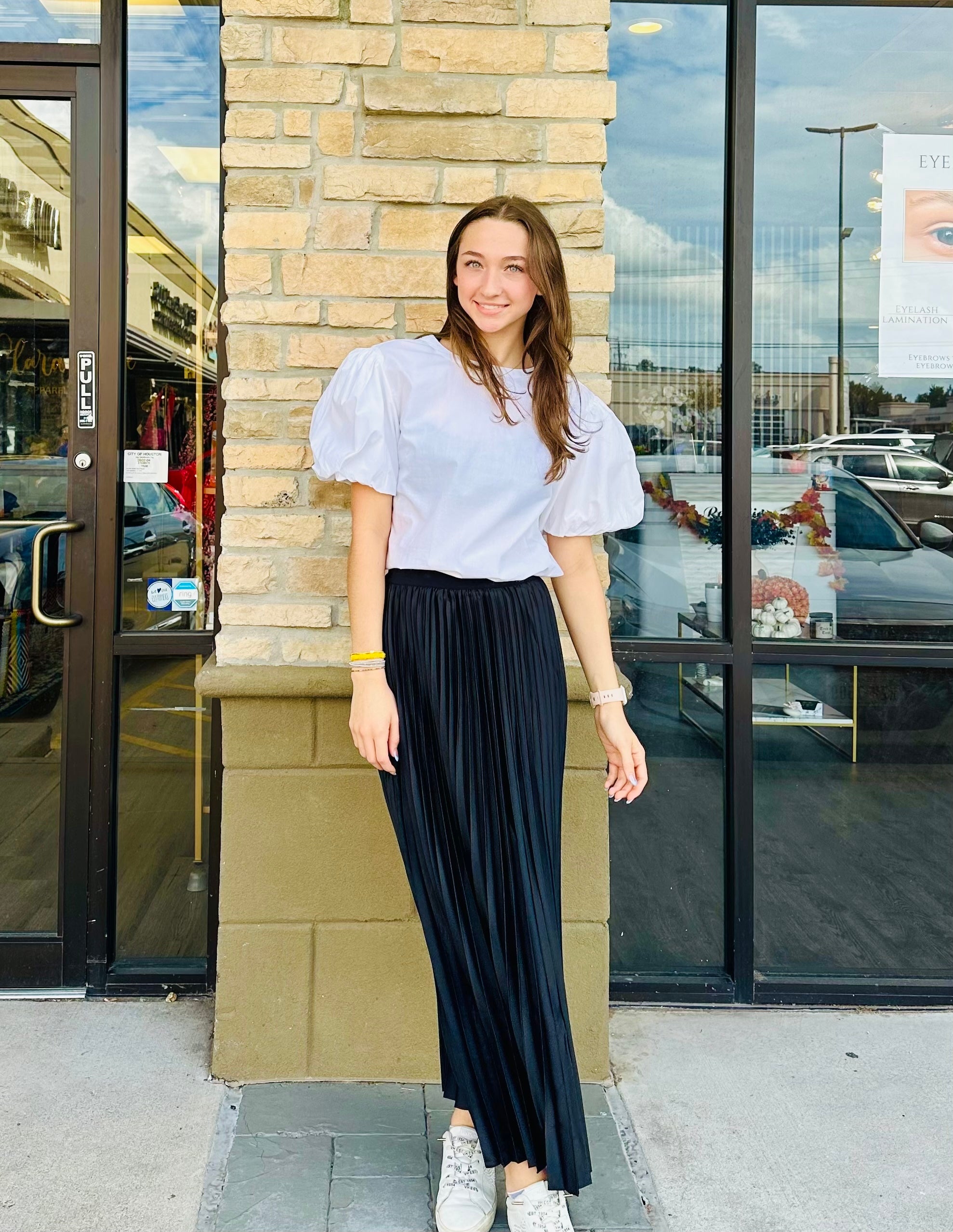Pleated maxi skirt shop sale